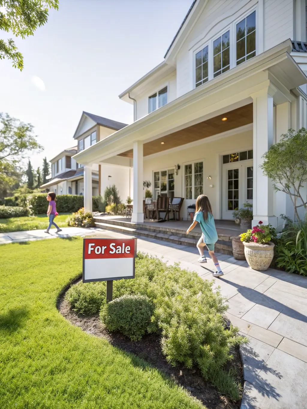 A modern house with a 'For Sale' sign in the front yard, showcasing residential property sales services offered by Apex Real Estate Advisors.